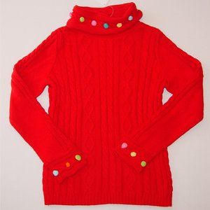 NWT Gymboree S(5-6) M(7-8) red cable sweater bauble girls